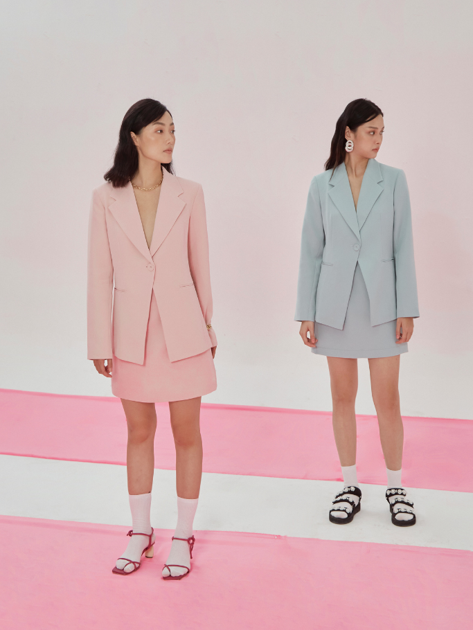 Blazer Hồng Form Fit