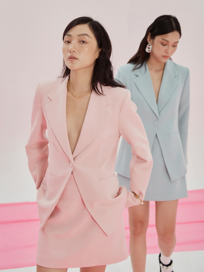 Blazer Hồng Form Fit