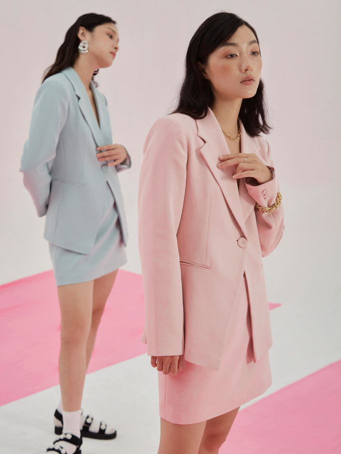 Blazer Xanh Green Blue Form Fit