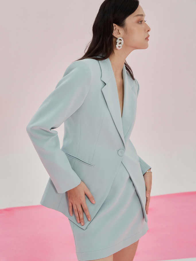 Blazer Xanh Green Blue Form Fit