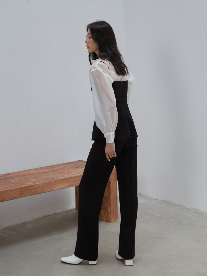 Áo Sơ Mi Sheer Tay Phồng