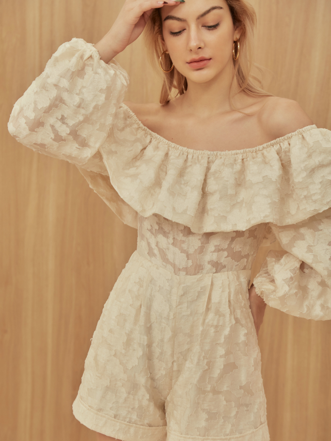 Playsuit Kem Tay Phồng