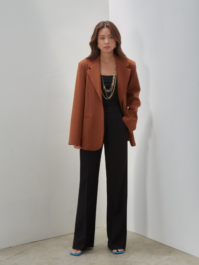 Blazer Oversize Nâu Đất
