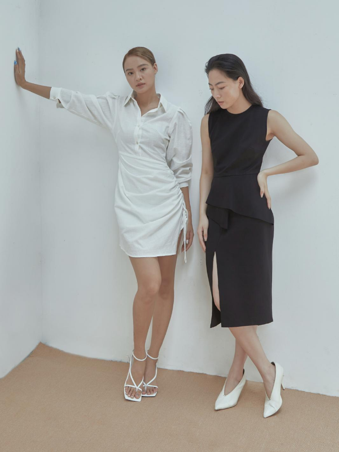 Đầm Bút Chì Đen Chéo Tà Dự Tiệc