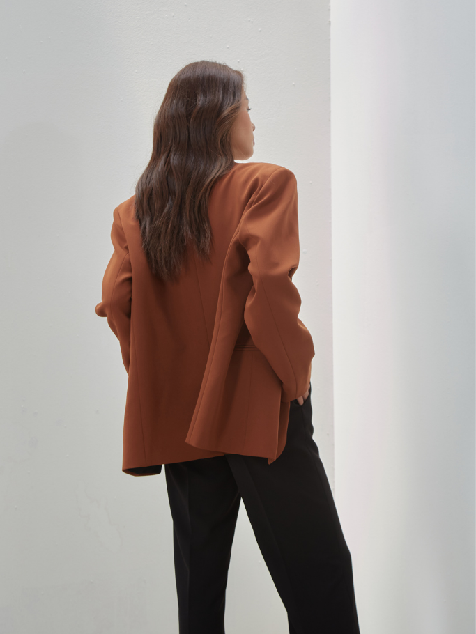 Blazer Oversize Nâu Đất