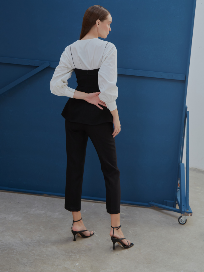 Áo 2 Dây Đen Phối Túi