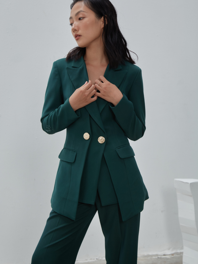 Áo Vest Xanh Nút Gold