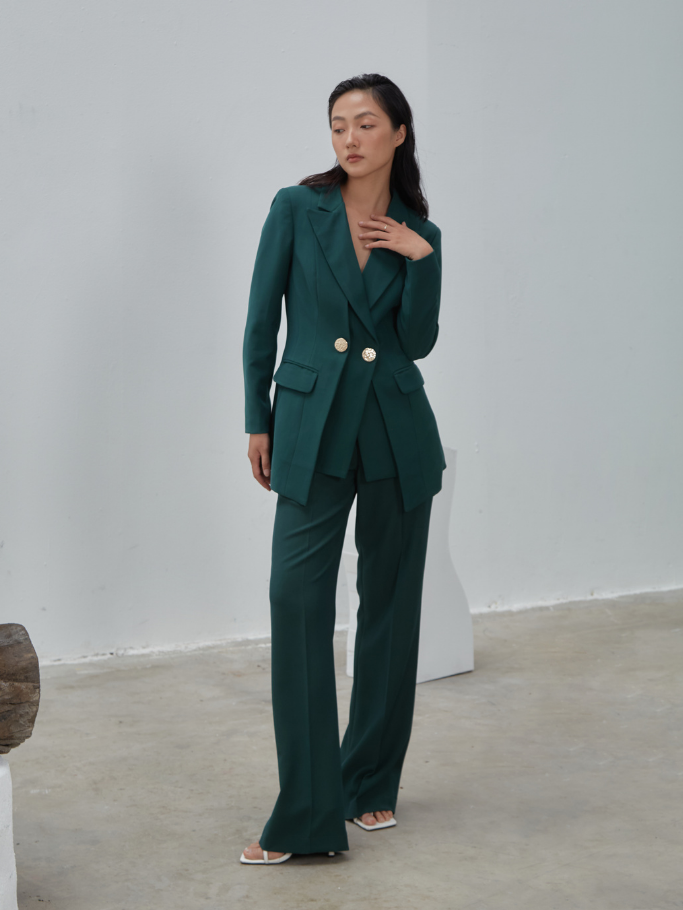 Áo Vest Xanh Nút Gold