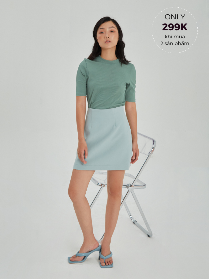 Áo Cổ Tròn Xanh Đậm
