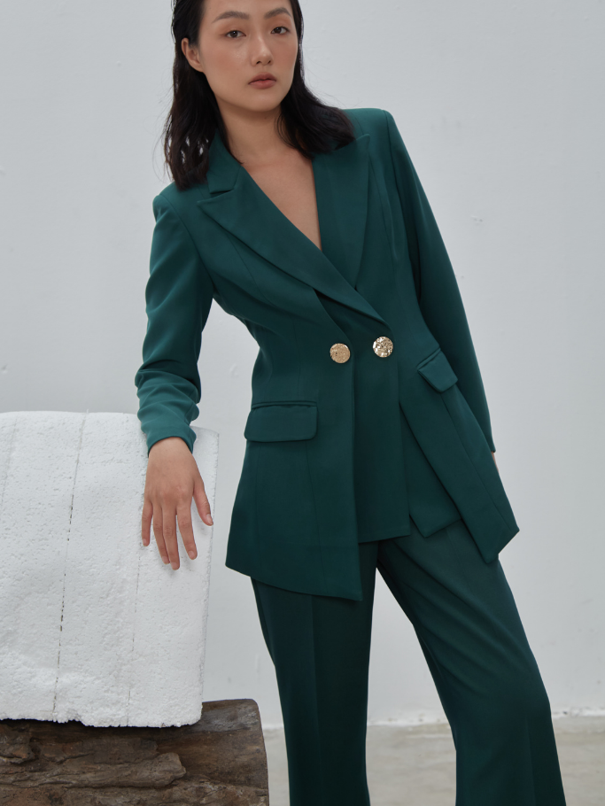 Áo Vest Xanh Nút Gold