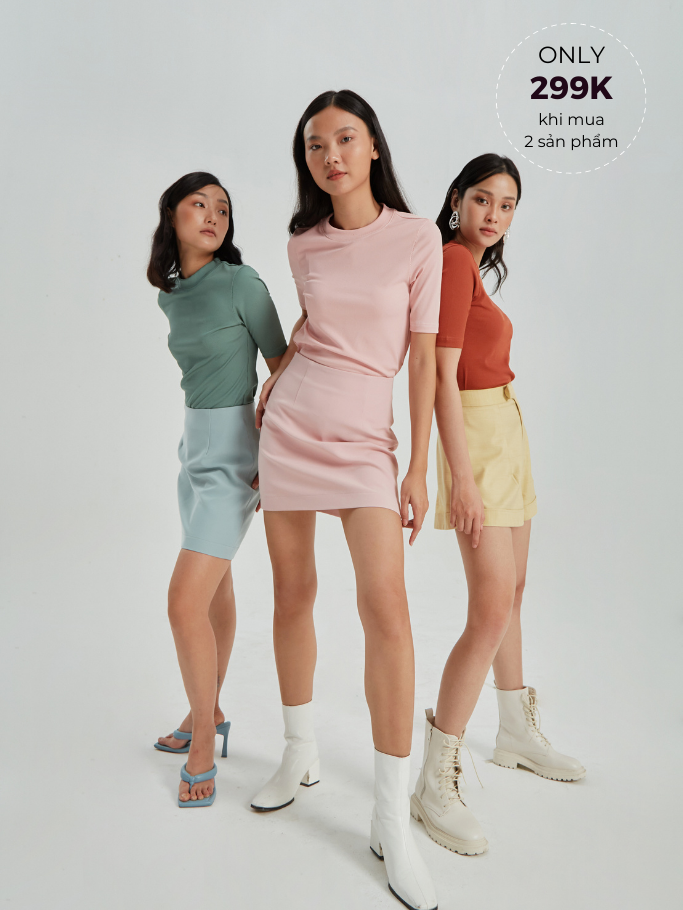 Áo Cổ Tròn Hồng Pastel