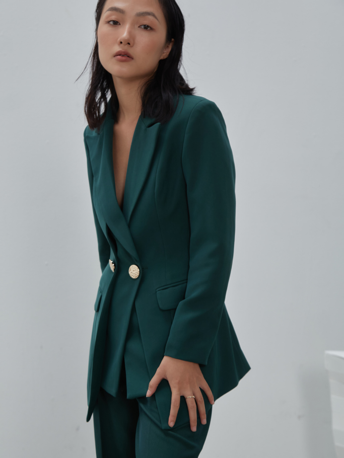 Áo Vest Xanh Nút Gold