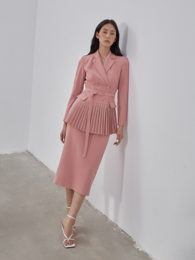 Váy Midi Hồng Đất Basic