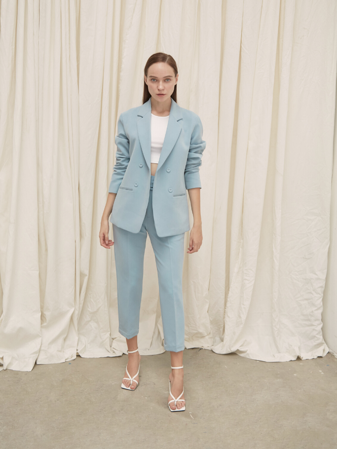 Quần Tây Ống Côn Xanh Blue