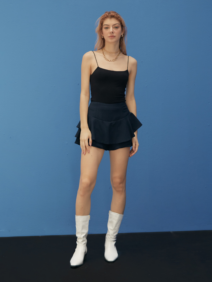 Skort Xanh Xếp Ly
