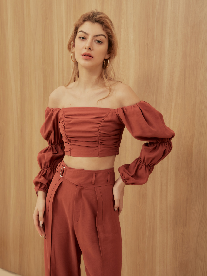 Áo Croptop Cam Tay Lỡ