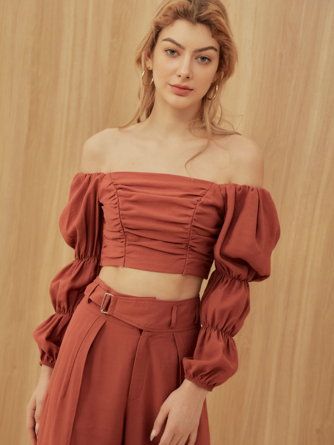 Áo Croptop Cam Tay Lỡ