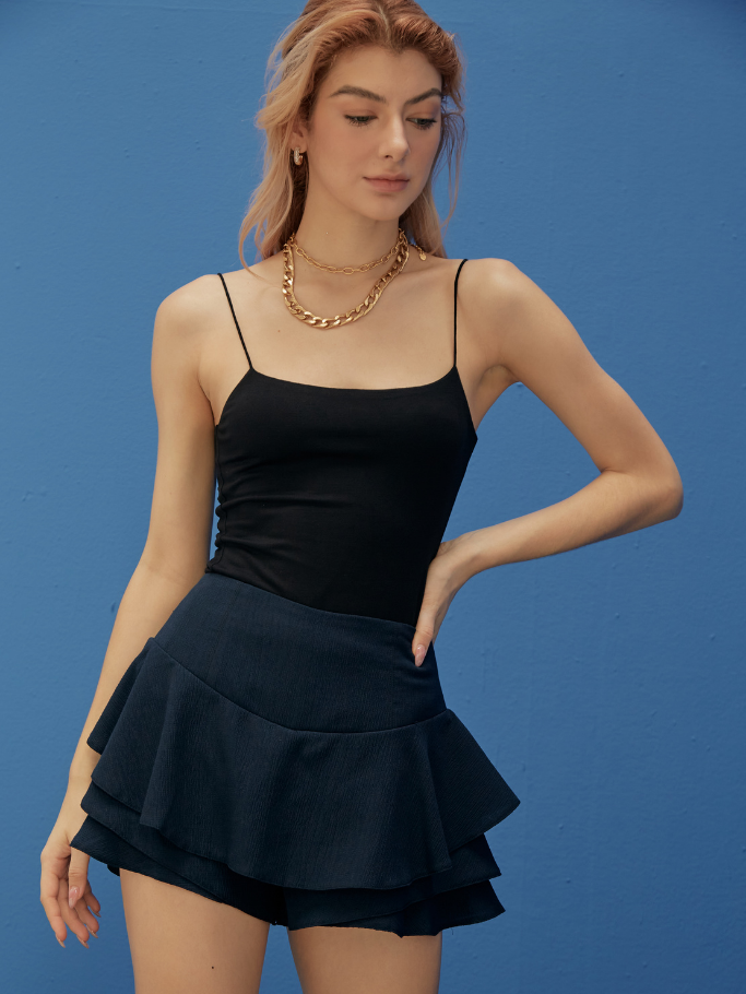 Skort Xanh Xếp Ly