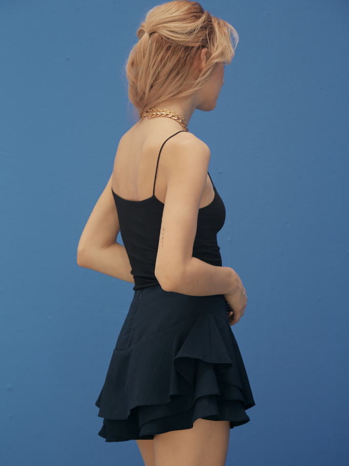 Skort Xanh Xếp Ly