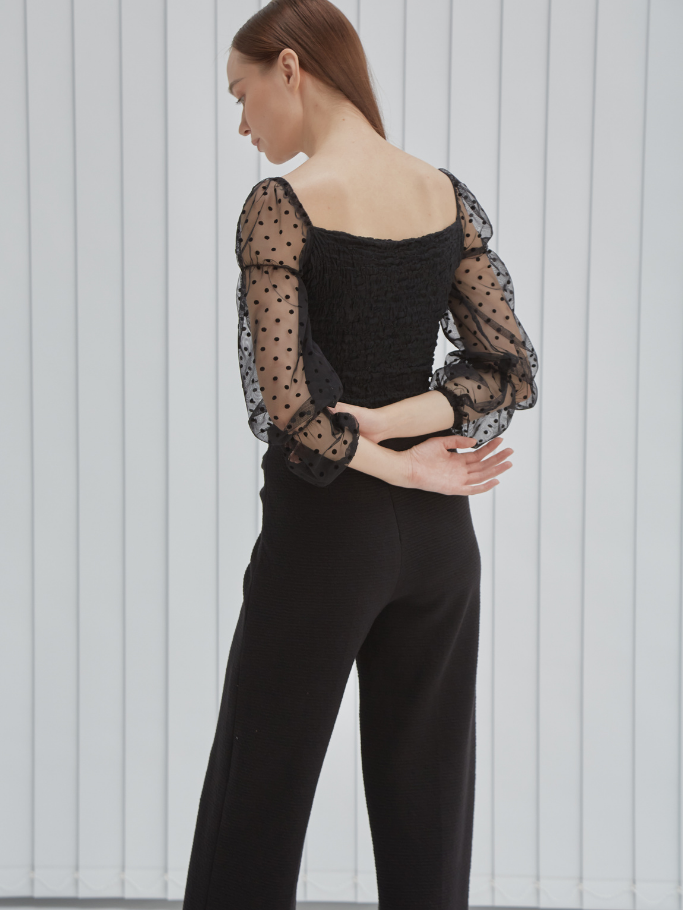 Quần Cullote Đen Twist Eo