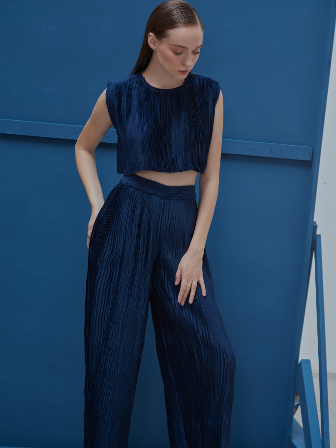 Áo Croptop Dập Ly Xanh Đen