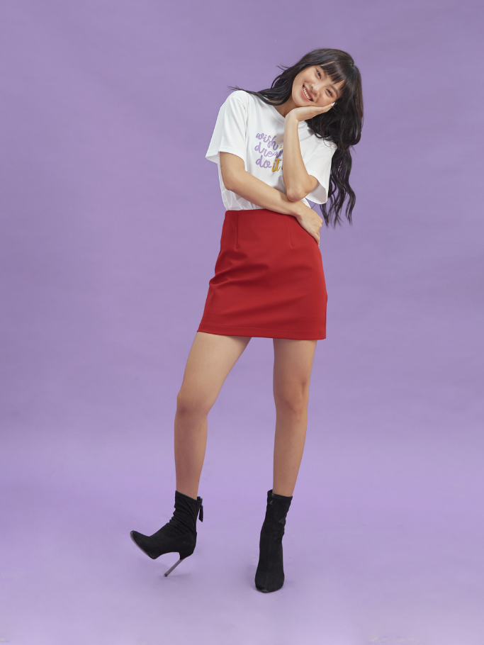 Quần Váy Đỏ Basic