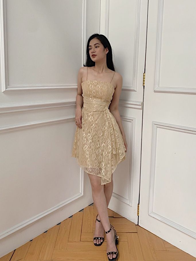 Đầm Ren Nude 2 Dây