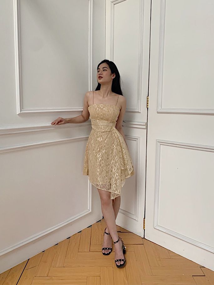 Đầm Ren Nude 2 Dây