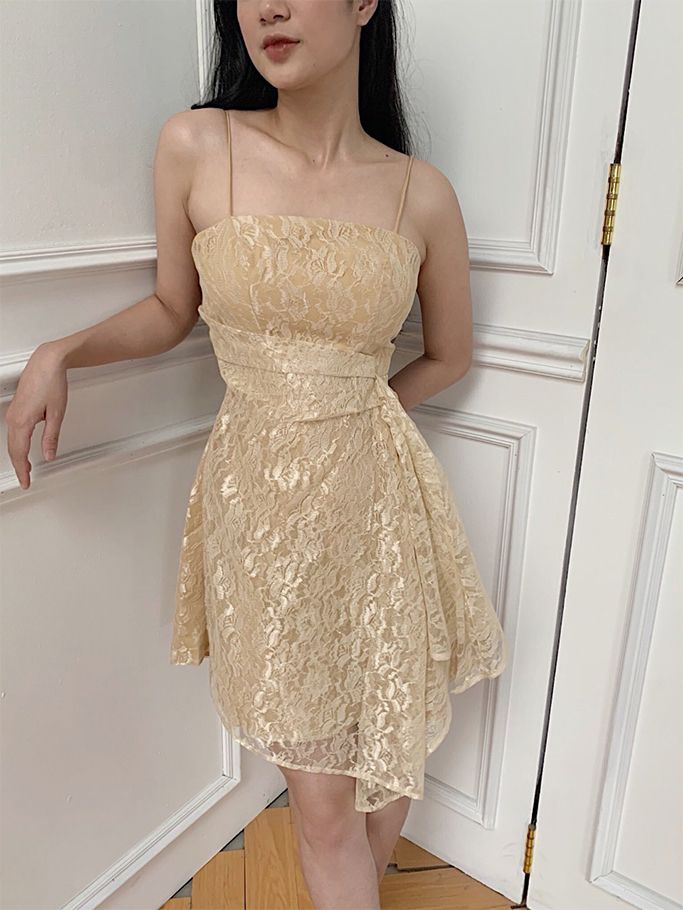Đầm Ren Nude 2 Dây