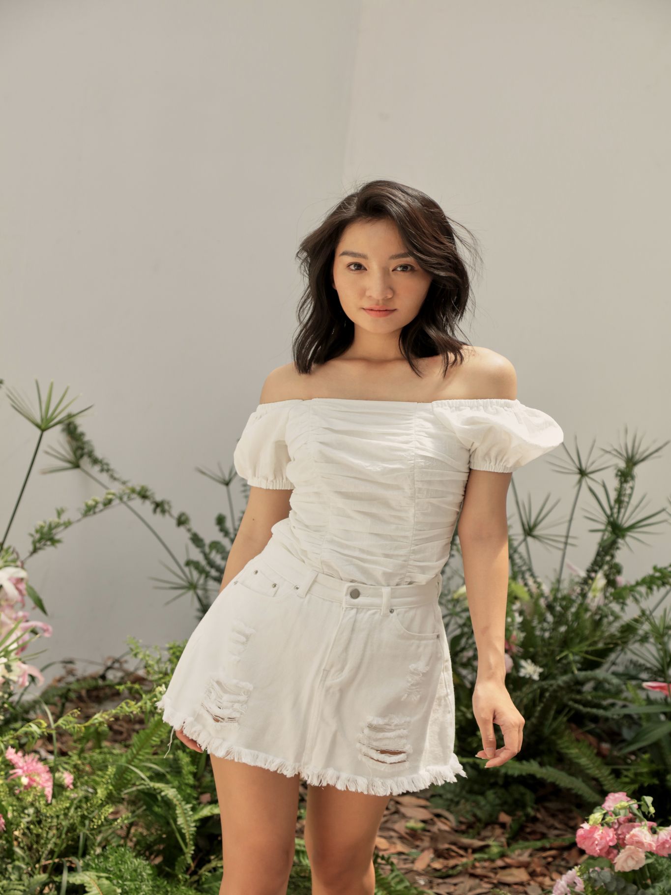 Skort Jean Trắng