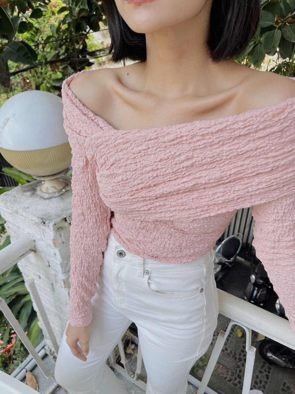 Bodysuit Hồng Thun Nhún
