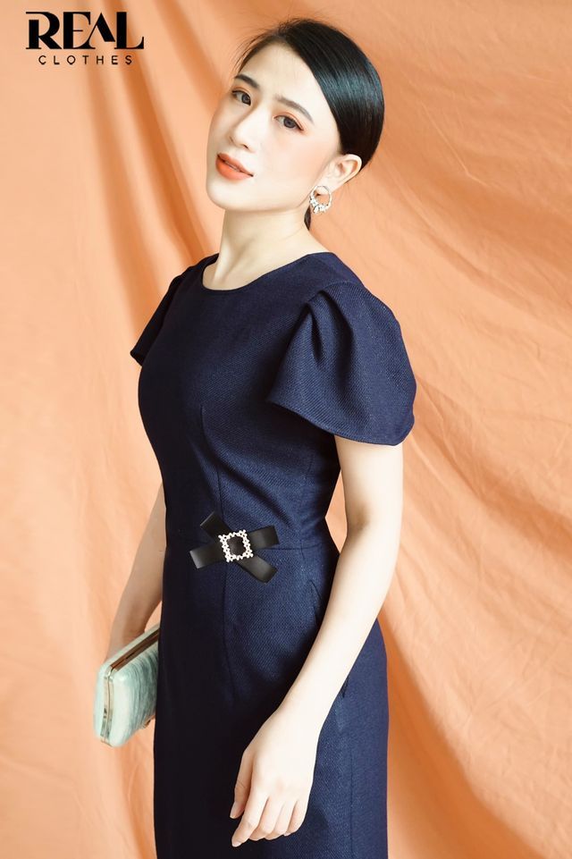Đầm Thủy Tiên xanh đen (kèm hoa)