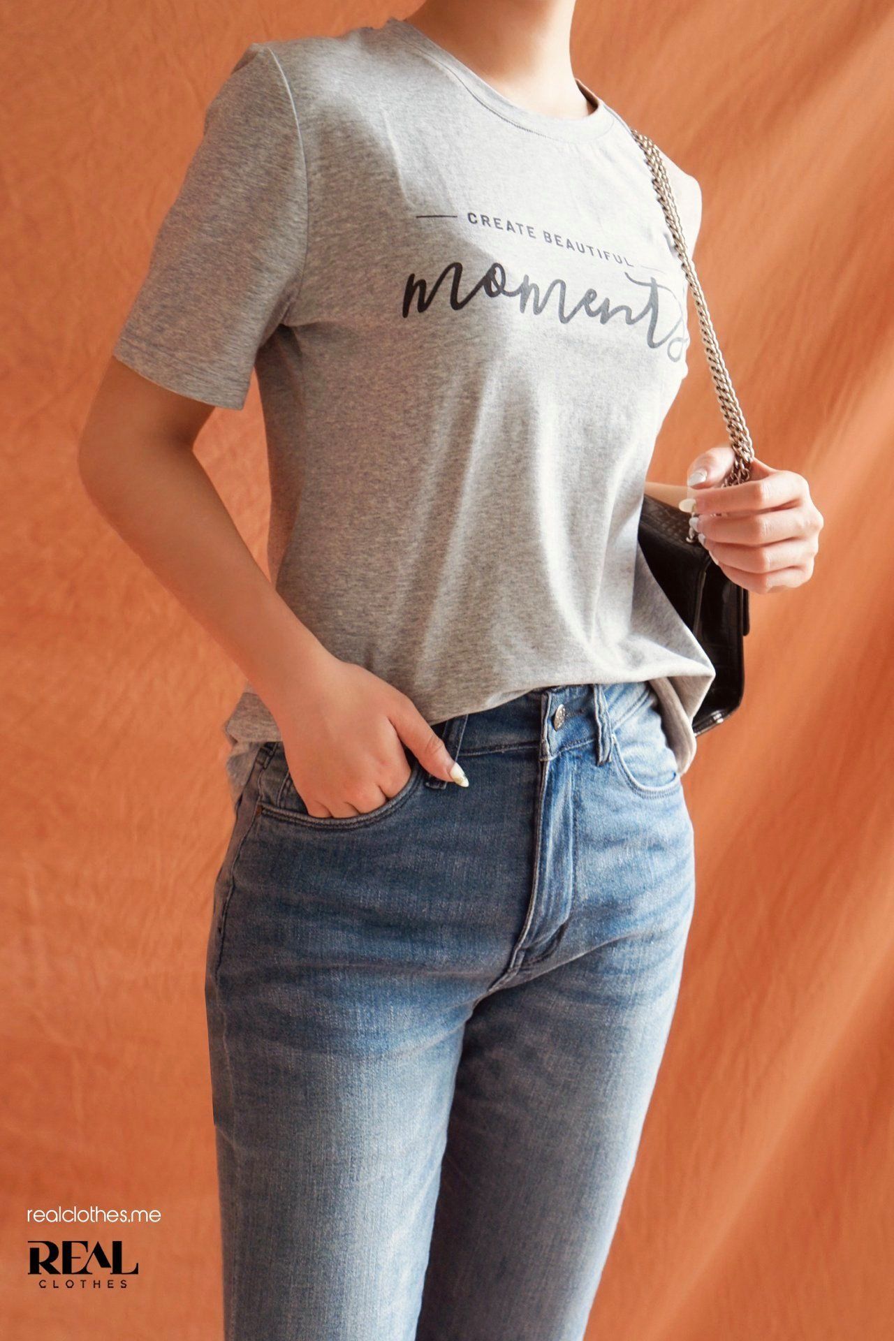 Quần jeans dài màu bạc - SALE