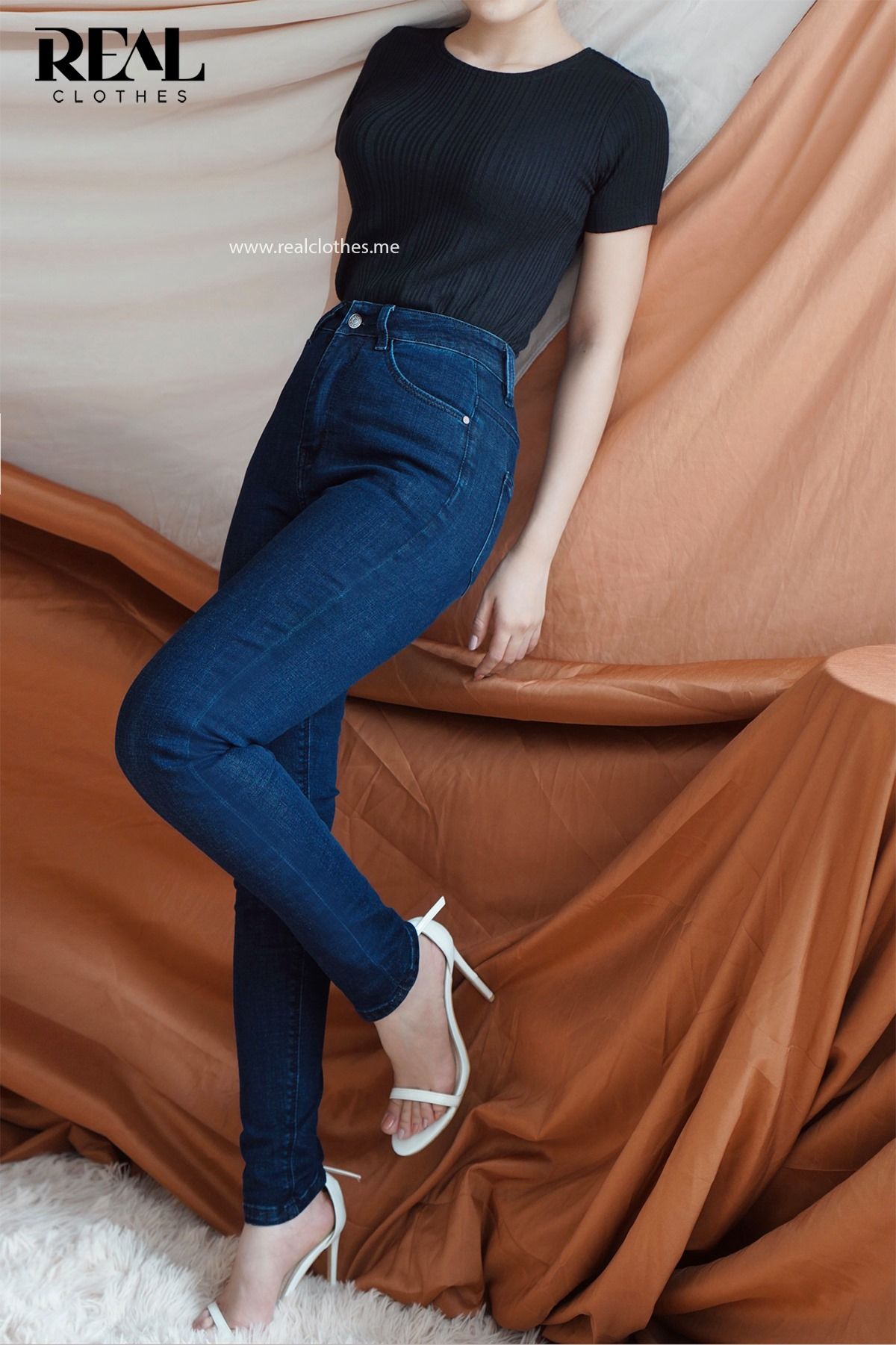 Quần jeans skinny xanh đậm