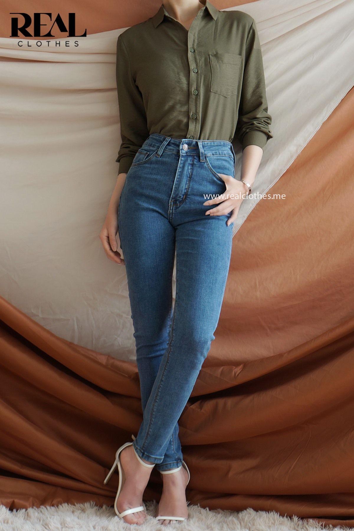 Quần jeans skinny xanh nhạt
