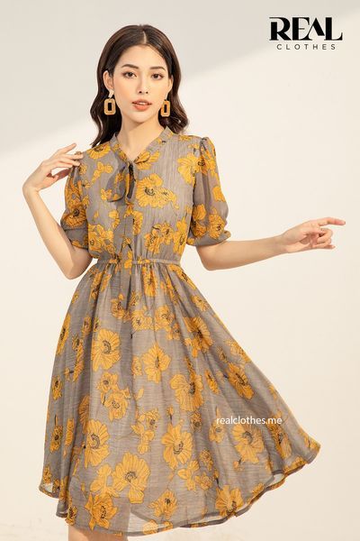 Đầm emily hoa vàng