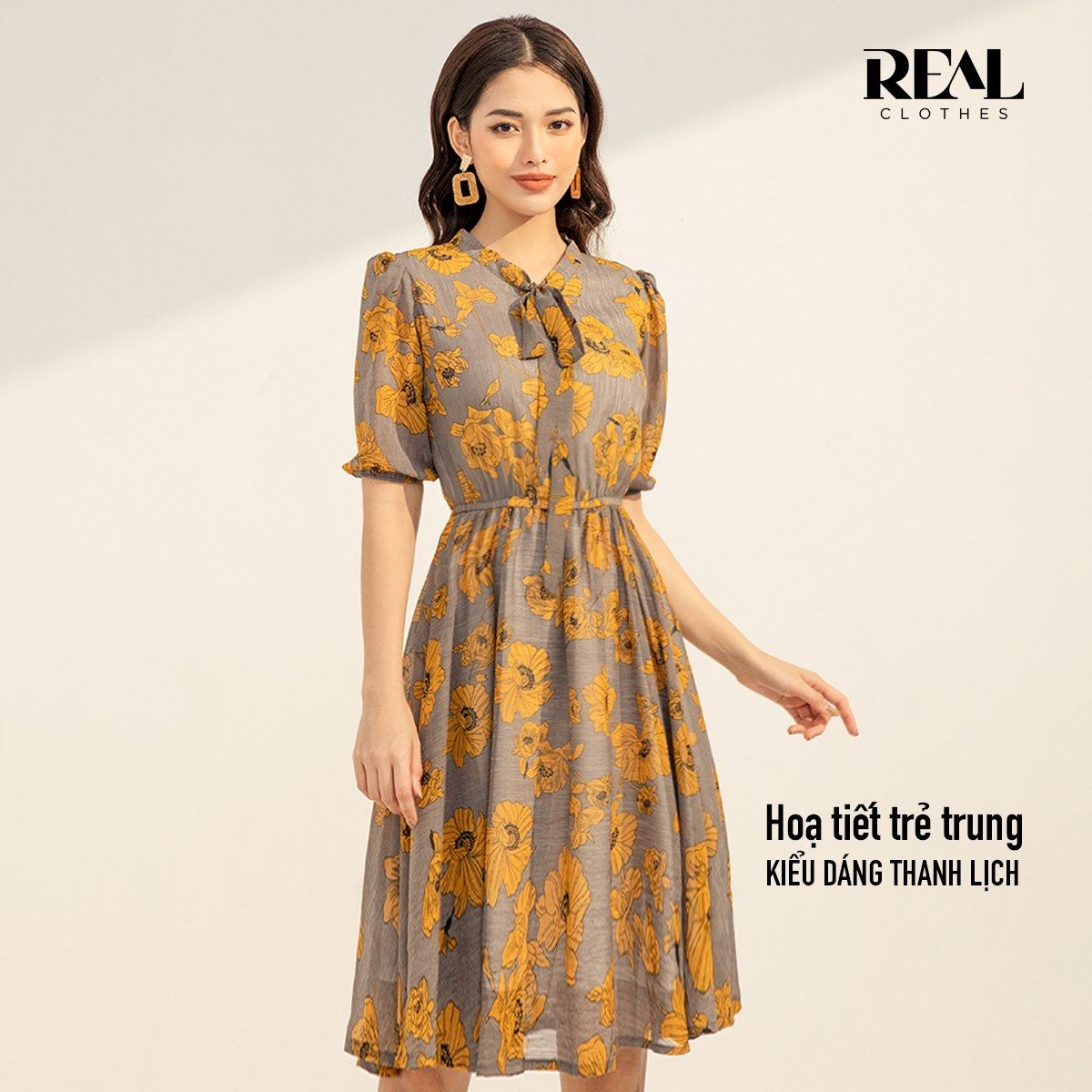 Đầm emily hoa vàng