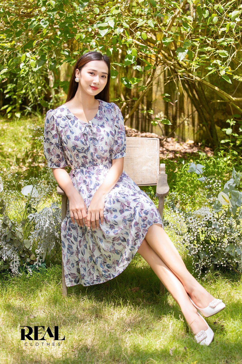 Đầm sofia lá tím SALE