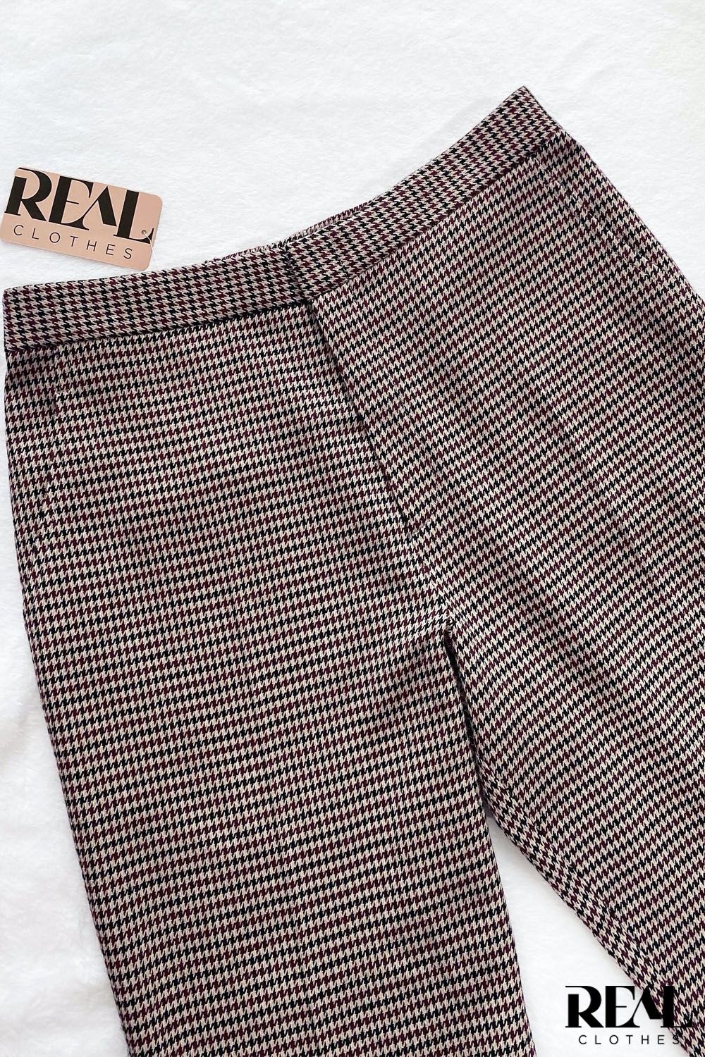 Quần lưng thun zigzag đỏ tím