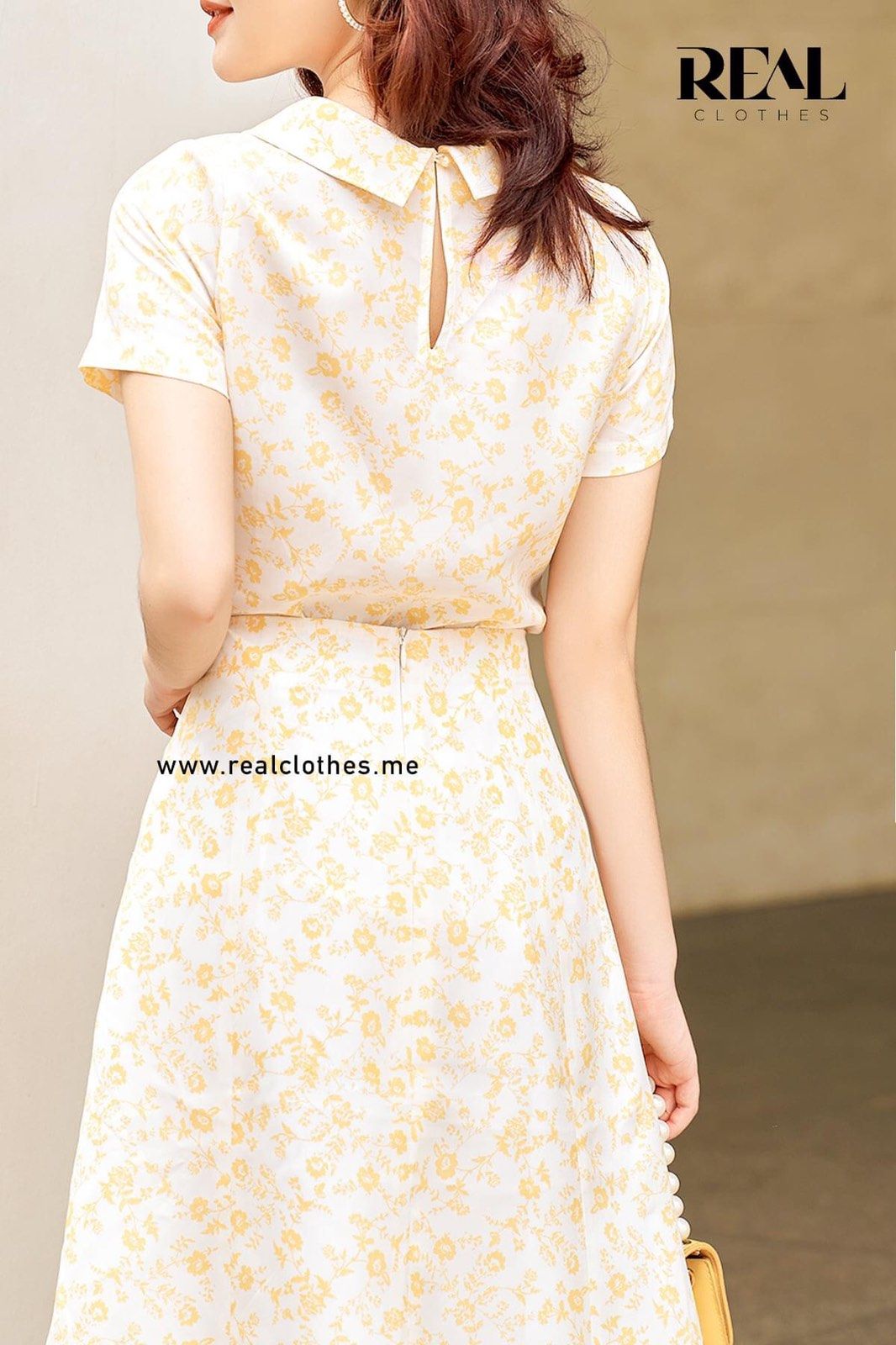 Váy 8 mảnh hoa vàng - SALE