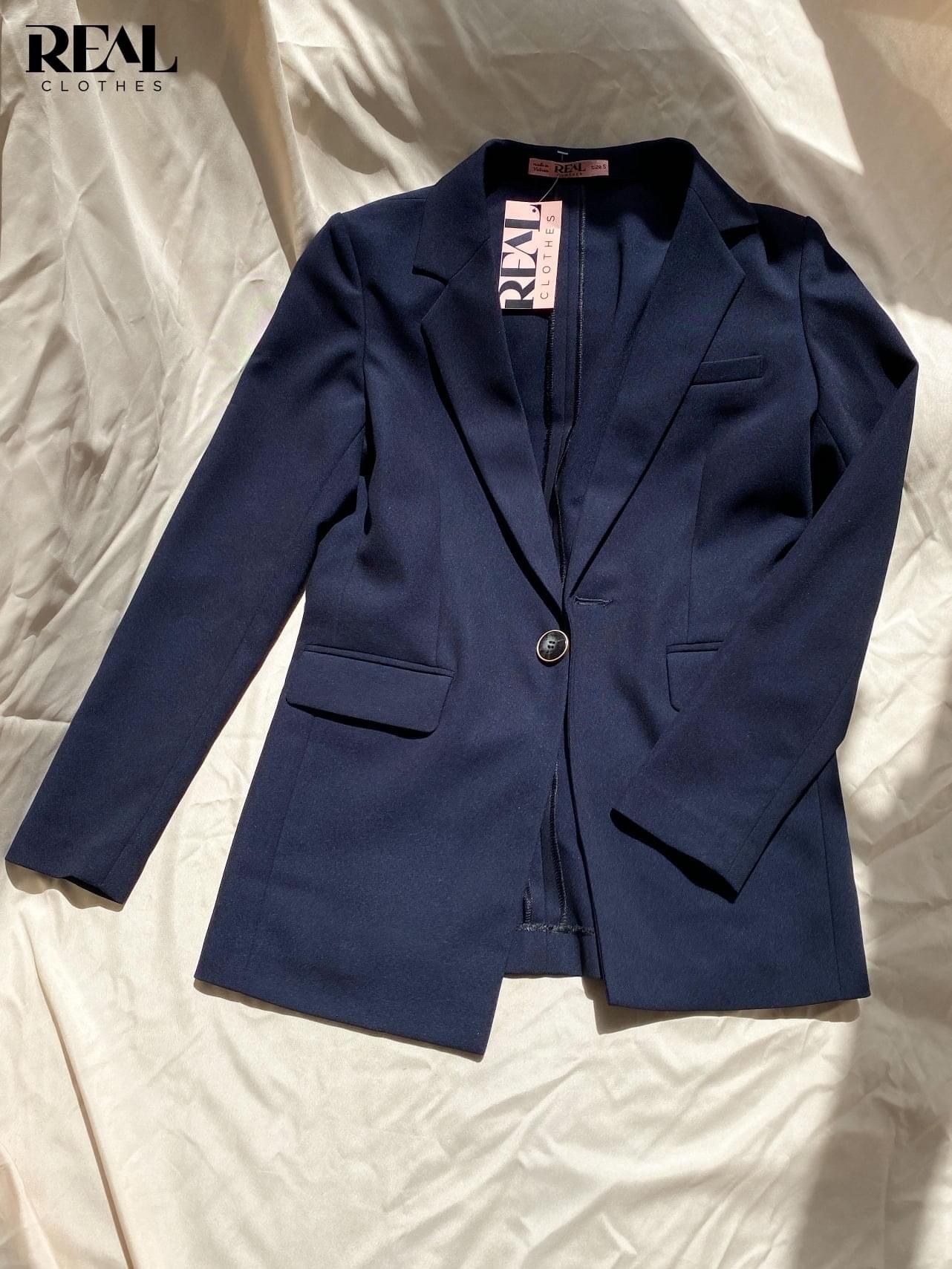 Blazer clara xanh đen