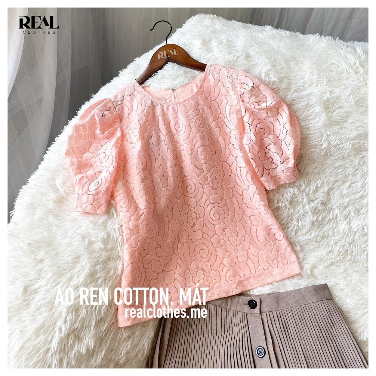 Áo milan ren hồng cam - size S