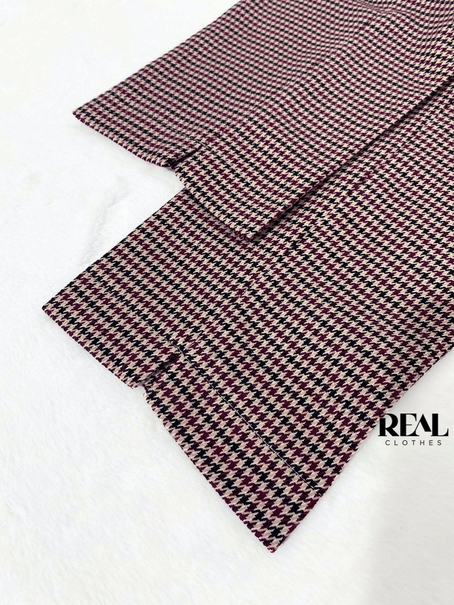 Quần lưng thun zigzag đỏ tím