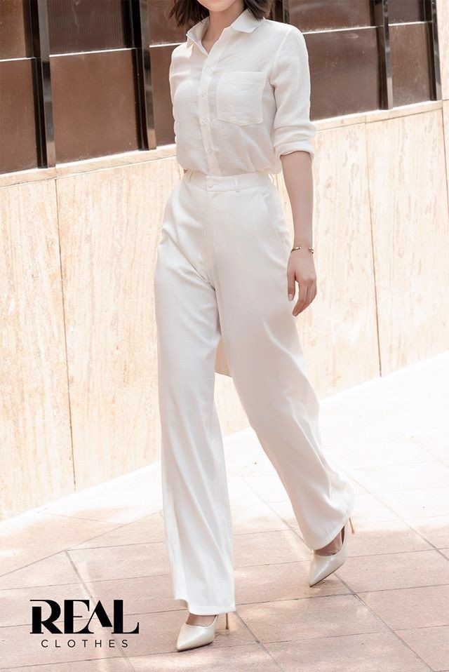 Quần suông linen trắng size XS