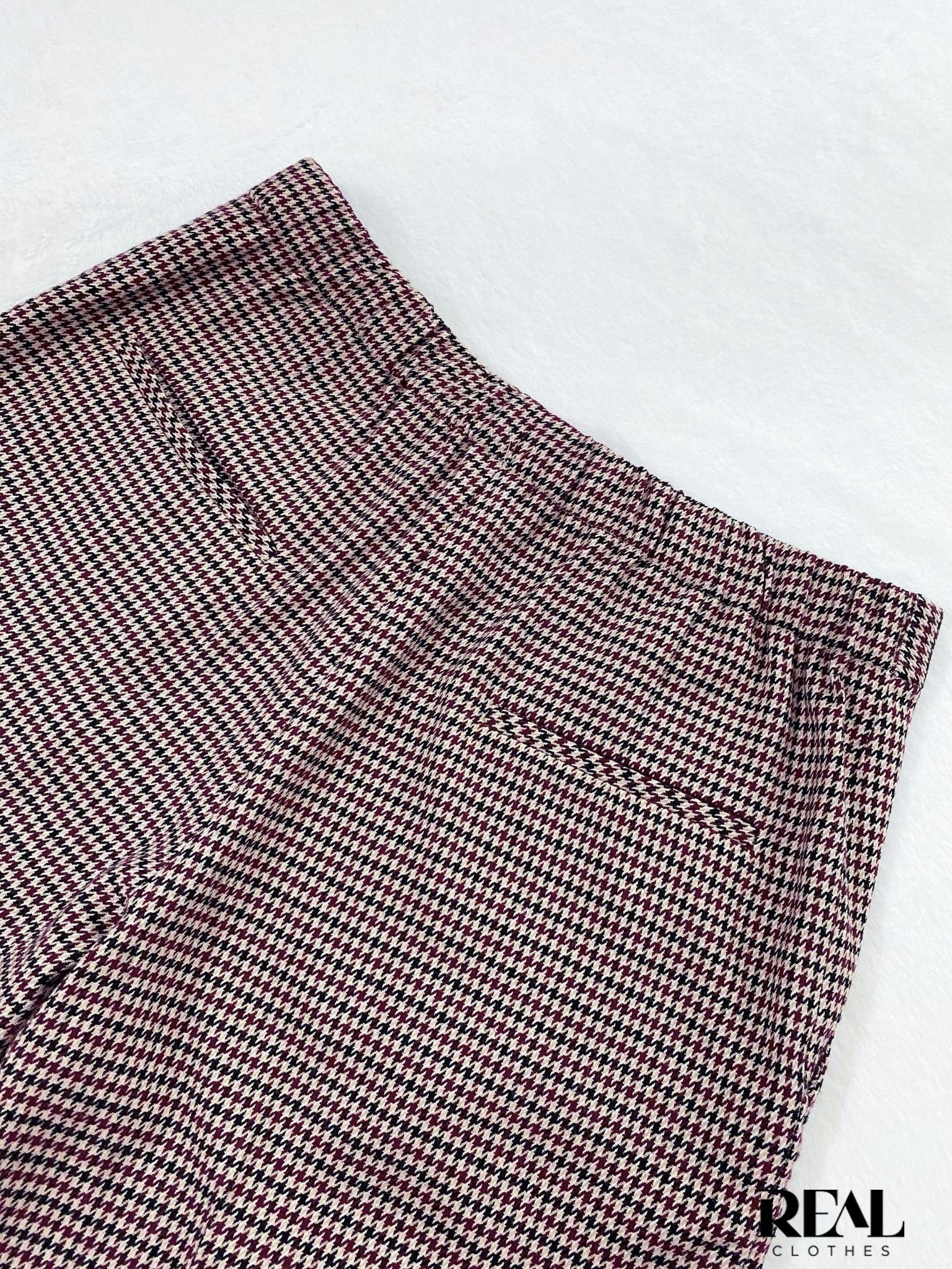 Quần lưng thun zigzag đỏ tím