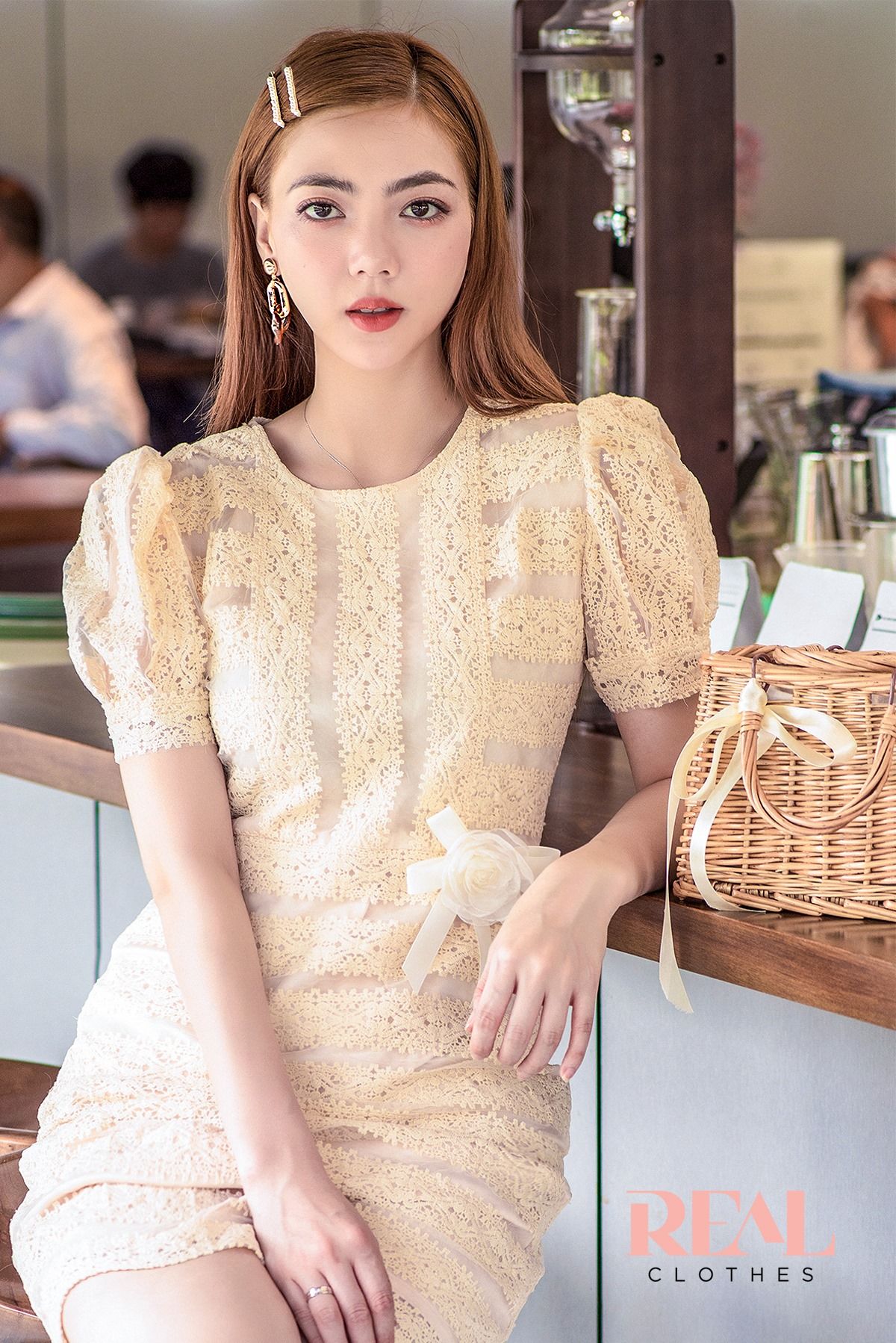 Đầm megan ren nude - SALE