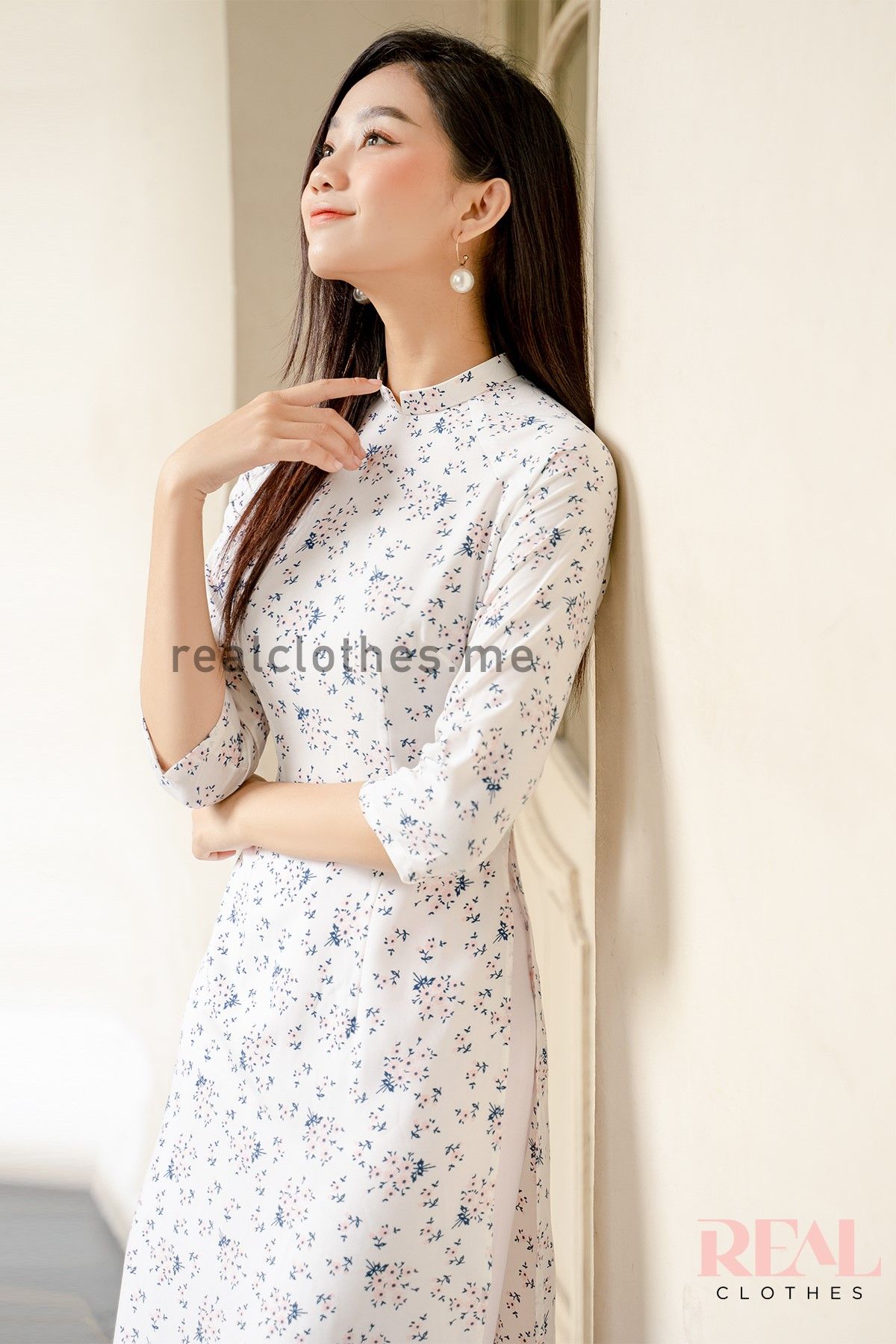 Áo dài hoa nhí - size L