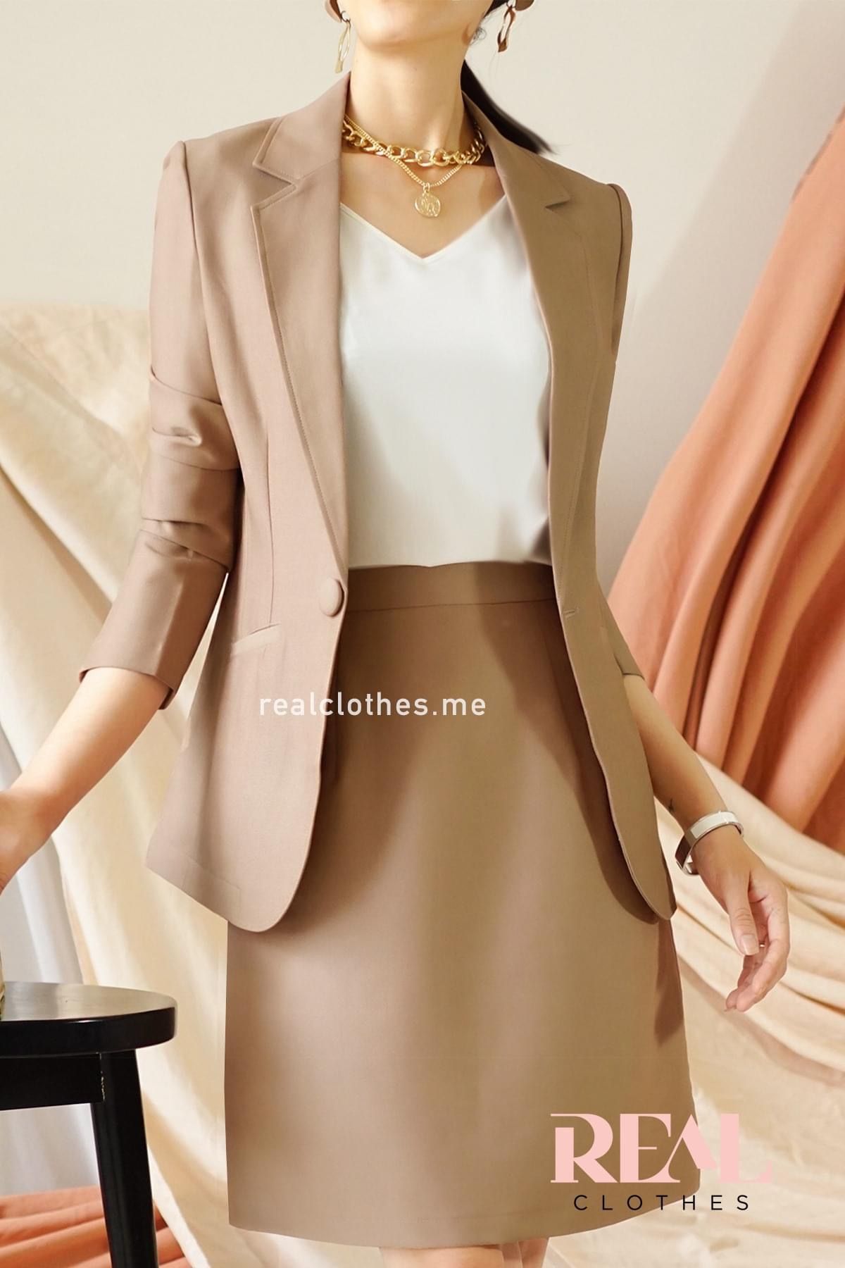 Blazer dài tay dài cafe sữa