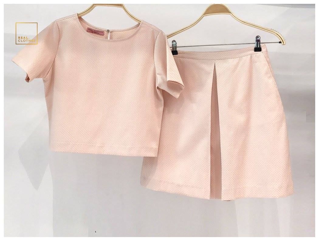 Váy A gấm nude - SALE