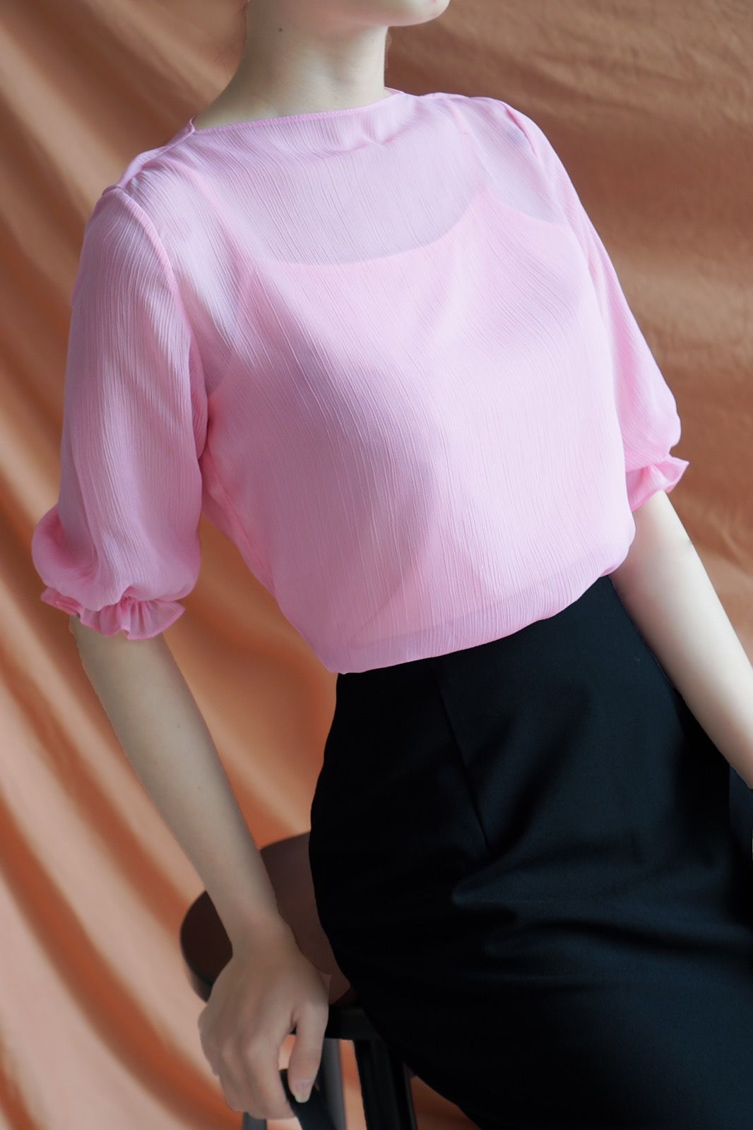 Áo voan 2 lớp hồng - SALE